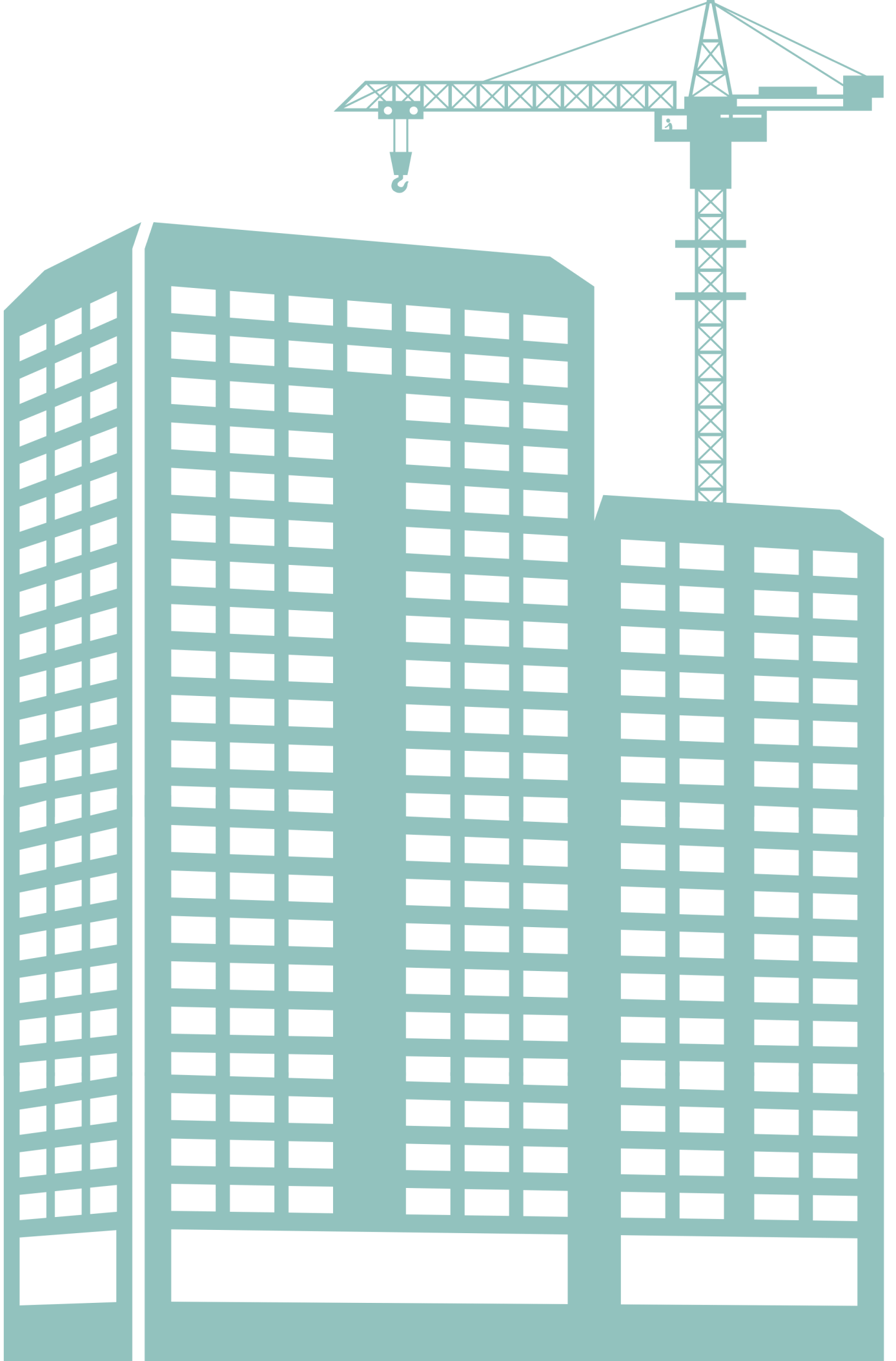 Illustration d'un immeuble en construction avec une grue